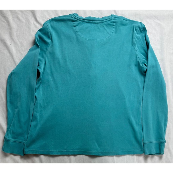 LL Bean Womens Teal Blue 100% Cotton Long Sleeve Henley Top Size Medium Regular - Picture 12 of 12